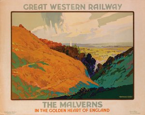 The Malverns, poster advertising the Great Western Railway