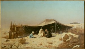Arab in the Desert Reading the Quran by Wassili W. Werestschagin