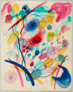 Composition in Red, Blue, Green and Yellow by Wassily Kandinsky