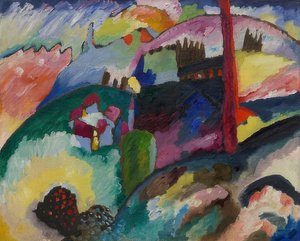 Landscape with Factory Chimney. 1910 by Wassily Kandinsky