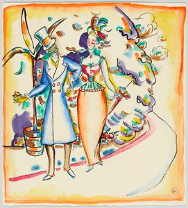 Strolling Couple in the Garden by Wassily Kandinsky