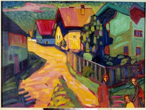 Woman in a street in Murnau by Wassily Kandinsky