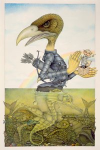 Bird in Armour on Sea Horse by Wayne Anderson