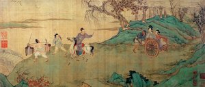The Student Chang Bidding Farewell to His Lover Ying Ying at the Rest Pavilion (detail)