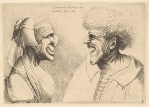 A Deformed Couple Facing Each Other by Wenceslaus Hollar