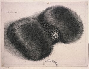 A Large Muff with a Band of Brocade