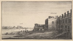A view of Lambeth Palace from the river at Whitehall Stairs by Wenceslaus Hollar