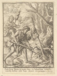 Adam Ploughing from the Dance of Death by Wenceslaus Hollar