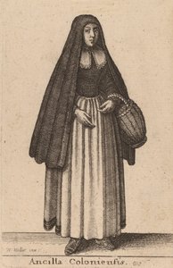Ancilla Coloniensis, 1643 by Wenceslaus Hollar
