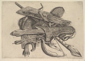 Bows, Quivers and a Spear by Wenceslaus Hollar