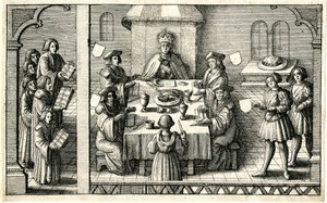 Dinner at Ferdinand I Investiture to the Garter by Wenceslaus Hollar