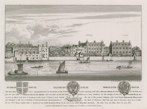 Durham House, Salisbury House and Worcester House by Wenceslaus Hollar