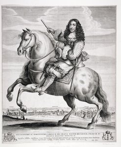 Equestrian Portrait of Charles II with a Landscape