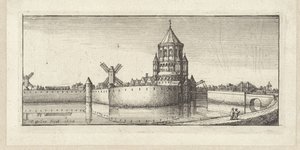 View of the Kleine Houtpoort in Haarlem by Wenceslaus Hollar