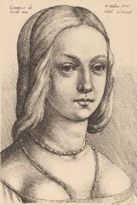 Head of Woman Looking Right by Wenceslaus Hollar
