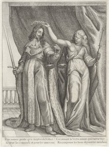 King Charles I of England Crowned by Justice by Wenceslaus Hollar