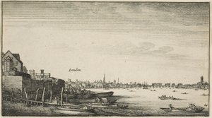 London Viewed from the Thames River at Milford Stairs Below Arundel House by Wenceslaus Hollar
