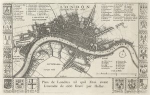 London, Before the Fire in 1666 by Wenceslaus Hollar
