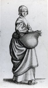 Maid Returning from Market, 1640 by Wenceslaus Hollar