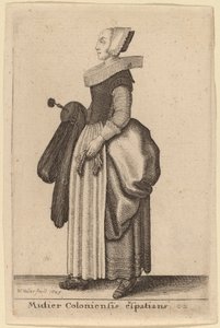 Cologne Woman Walking by Wenceslaus Hollar