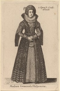 Noble Spanish Woman by Wenceslaus Hollar