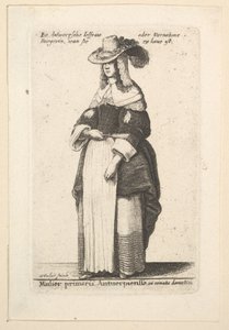 Gentlewoman of Antwerp in Domestic Attire by Wenceslaus Hollar