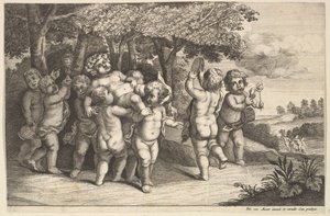 Nine Small Boys by Wenceslaus Hollar