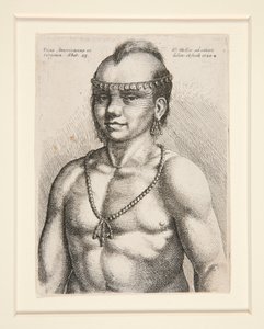 Portrait of a Native American, likely the warrior called Jaques of the Musee-Delaware Nation by Wenceslaus Hollar