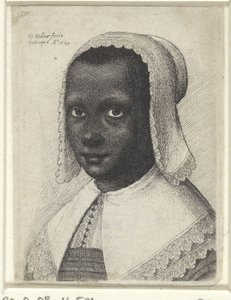 Portrait of a young black woman by Wenceslaus Hollar