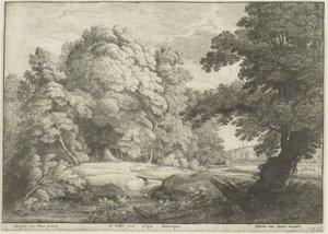 The Bridge Over the Waterfall by Wenceslaus Hollar