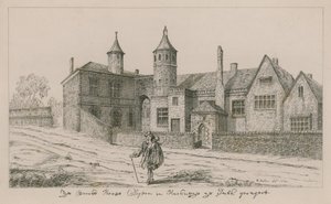 The Brooke House, Clopton in Hackney, the south aspect by Wenceslaus Hollar
