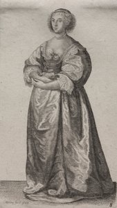 The Woman with Flowers by Wenceslaus Hollar