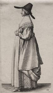 The Woman with a Mannish Hat and Flowered Petticoat by Wenceslaus Hollar