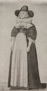 The Woman with a Mannish Hat and Ribboned Bodice by Wenceslaus Hollar