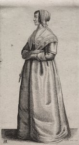 The Woman with Scissors by Wenceslaus Hollar