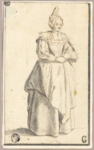 The Lady with the Small Raised Cap, after a Print from La Noblesse
