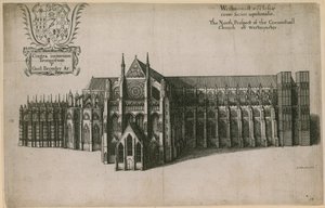 The North Prospect of the Conventual Church of Westminster, London by Wenceslaus Hollar