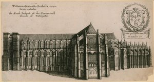 The South Prospect of the Conventual Church of Westminster, London by Wenceslaus Hollar