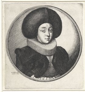 Woman with Pleated Collar and Large Fur Hat