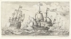 Sea Battle by Wenceslaus Hollar