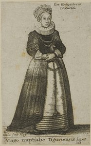 Zurich Woman in Wedding Dress by Wenceslaus Hollar