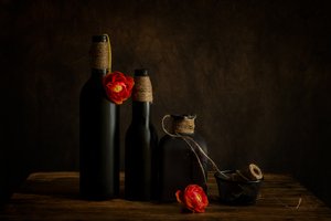 Dark Bottles and Bloom by Wendy Xu