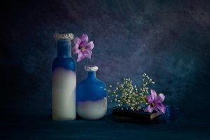 Serene Blue Still Life by Wendy Xu