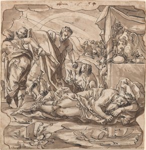 The Drunkenness of Noah by Werner Kübler after Tobias Stimmer