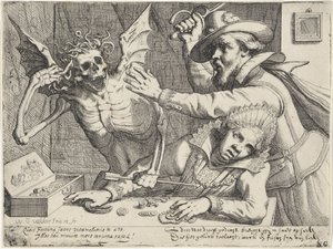 Young Couple and Death by Werner van den Valckert
