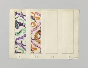 Sample with Printed Silk, Design Blumenhorn
