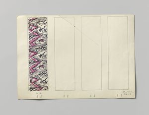 Sample with printed silk, design Tanzpaar