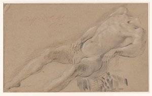 Study of a Reclining Male Nude, Headless by Wijbrant Oosterdijk