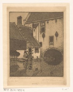 Rear Facade of the Town Hall in Oud-Beijerland by Wijnand Otto Jan Nieuwenkamp (signed by artist)