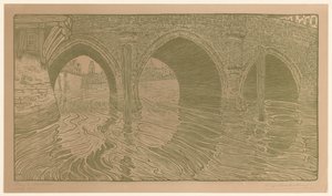 Bridge in Mechelen by Wijnand Otto Jan Nieuwenkamp (signed by artist)